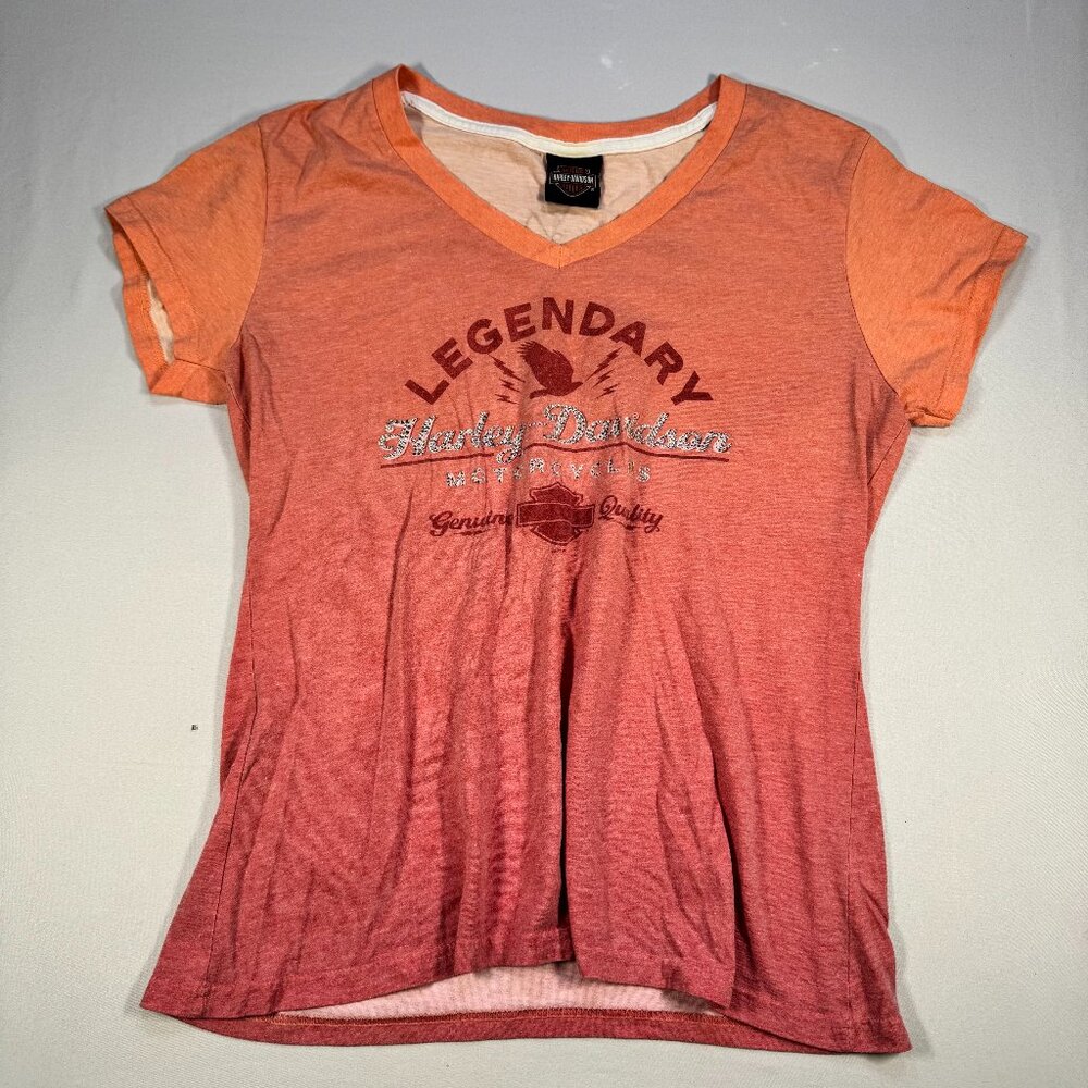 Harley-Davidson Ombre Rhinestone Tee L